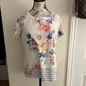 💗Alia Floral Short Sleeve Top - Pink, Blue, White